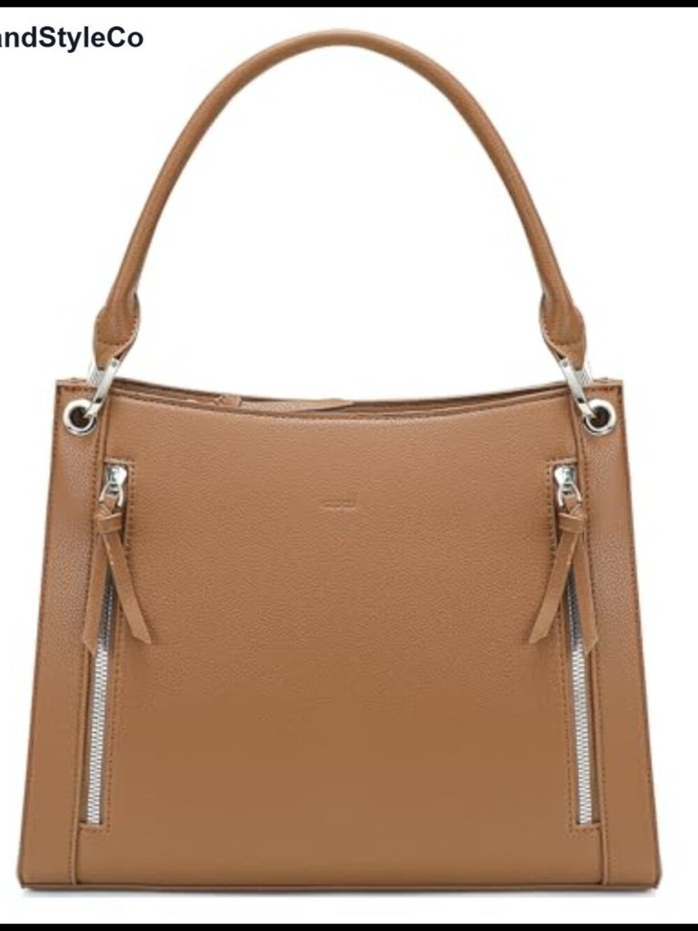 Faux Leather Satchel Crossbody Handbag with Zipper Pockets for Women